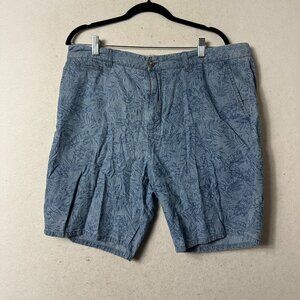 Johnnie-O Shorts Mens 38 Blue chambray tropical hawaiian 38 x 9 surfer sporty